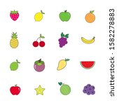 fruits icon  strawberry  lemon  ... | Shutterstock .eps vector #1582278883