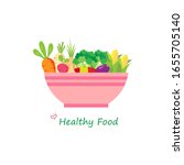 cute organic vegetables flat... | Shutterstock .eps vector #1655705140