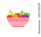 organic fruits  raspberry ... | Shutterstock .eps vector #1655705239