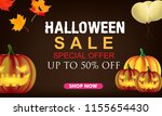 halloween sale background.... | Shutterstock .eps vector #1155654430