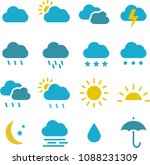 weather icons set pack vector | Shutterstock .eps vector #1088231309