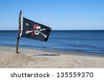 Jolly Roger Pirate Flag Blowing ...