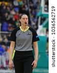 Small photo of KYIV, UKRAINE - FEBRUARY 26, 2018: Basketball referee Jasmina JURAS (SRB) in action during FIBA World Cup 2019 European Qualifiers basketball game Ukraine v Sweden at Palace of Sports in Kyiv