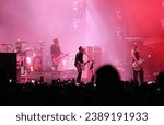 Small photo of Kyiv, Ukraine - July 8, 2018: Placebo, a British alternative rock band performs live at the Atlas Weekend Festival in National Expocenter. Atlas Weekend is a popular annual music and arts festival