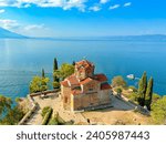 Small photo of Lake Ohrid, Church of St. John at Kaneo, North Macedonia