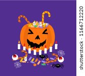 candy basket halloween party | Shutterstock .eps vector #1166712220