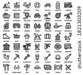 travel   camping icon set  | Shutterstock .eps vector #1821303209