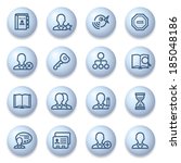 users icons on blue buttons. | Shutterstock .eps vector #185048186