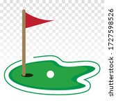 Green Golf Course With Flag Or...