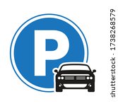 car   automobile parking sign... | Shutterstock .eps vector #1738268579