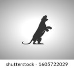 tiger silhouette on white... | Shutterstock .eps vector #1605722029