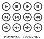 music or video player icon set. ... | Shutterstock .eps vector #1704397879