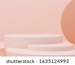 cream colors shapes on pastel... | Shutterstock . vector #1635124993