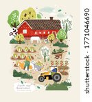 farm and agriculture. vector... | Shutterstock .eps vector #1771046690