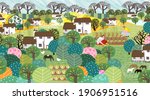garden  farm  nature and... | Shutterstock .eps vector #1906951516