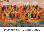 autumn landscape and orange... | Shutterstock .eps vector #2030902829