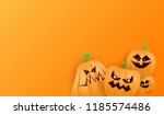 halloween horizontal web banner ... | Shutterstock .eps vector #1185574486