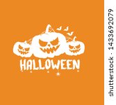 happy halloween text banner or... | Shutterstock .eps vector #1433692079
