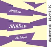 set of retro violet ribbons and ... | Shutterstock .eps vector #181448450