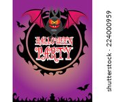 vector happy halloween card... | Shutterstock .eps vector #224000959