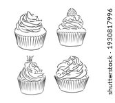 Cute Cupcakes Set Isolated On...