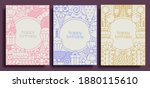 birthday cards and posters. set ... | Shutterstock .eps vector #1880115610