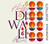happy diwali. indian festival... | Shutterstock .eps vector #2018774273