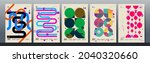 abstract paintings. set of... | Shutterstock .eps vector #2040320660