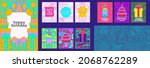 birthday. postcards in a linear ... | Shutterstock .eps vector #2068762289
