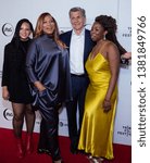 Small photo of Manhattan, New York/USA - April 26, 2019: Tribeca Film Festival, Queen Latifah, Haley Anderson, Marc Pritchard and Brittany Fennel at the Red Carpet for premiere of Queen Collective shorts