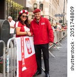 Small photo of New York City, USA - October 3, 2021: 84TH Annual Pulaski Day Parade on 5TH Avenue, Manhattan, New York;Curtis Sliwa of Guardian Angels