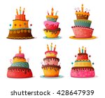 Birthday  Cakes Set. Eps10