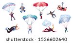 colorful set of skydivers.... | Shutterstock .eps vector #1526602640
