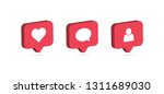 social media notification icon. ... | Shutterstock .eps vector #1311689030