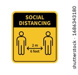 social distancing. keep the 1 2 ... | Shutterstock .eps vector #1686343180