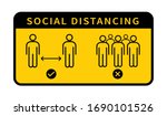 social distancing. keep the 1 2 ... | Shutterstock .eps vector #1690101526