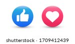 thumb up and heart icon on... | Shutterstock .eps vector #1709412439