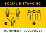 social distancing. keep the 1 2 ... | Shutterstock .eps vector #1720645216