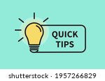 quick tips. light bulb icon on... | Shutterstock .eps vector #1957266829