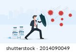 man holding protective shield... | Shutterstock .eps vector #2014090049