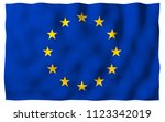 slightly waving flag of the... | Shutterstock . vector #1123342019