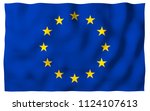 slightly waving flag of the... | Shutterstock . vector #1124107613