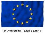 slightly waving flag of the... | Shutterstock . vector #1206112546