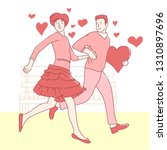 romantic vector illustration on ... | Shutterstock .eps vector #1310897696