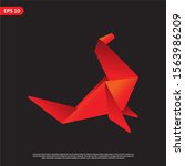 geometric bird logo. simple and ... | Shutterstock .eps vector #1563986209