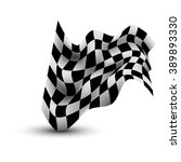 waving checkered flag | Shutterstock . vector #389893330