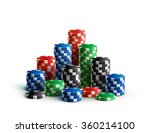 Casino Chips Isolated On White...