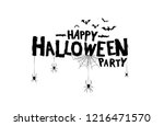 happy halloween party with bats ... | Shutterstock .eps vector #1216471570