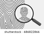 fingerprint and magnifying... | Shutterstock .eps vector #686822866