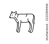 Calf Animal Color Line Icon....
